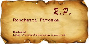 Ronchetti Piroska névjegykártya